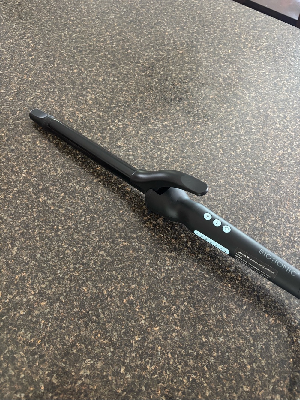 Bio Ionic Black Ceramic Curling Wand — Smooth, Long-Lasting Curls